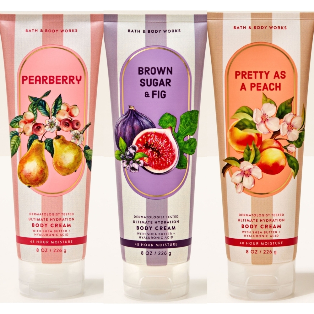 Bath & Body Works Fresh Fruity Scented Body Cream Set of 3 NEW